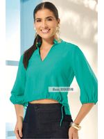 Blusa-Semi-Cropped-Com-Mangas-3-4-Verde-36