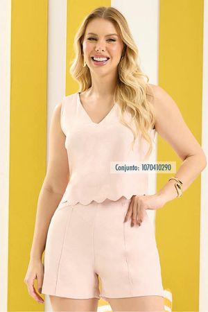 Conjunto De Short Intermediario E Blusa