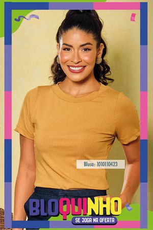 Blusa Baby Look Com Detalhe Punho