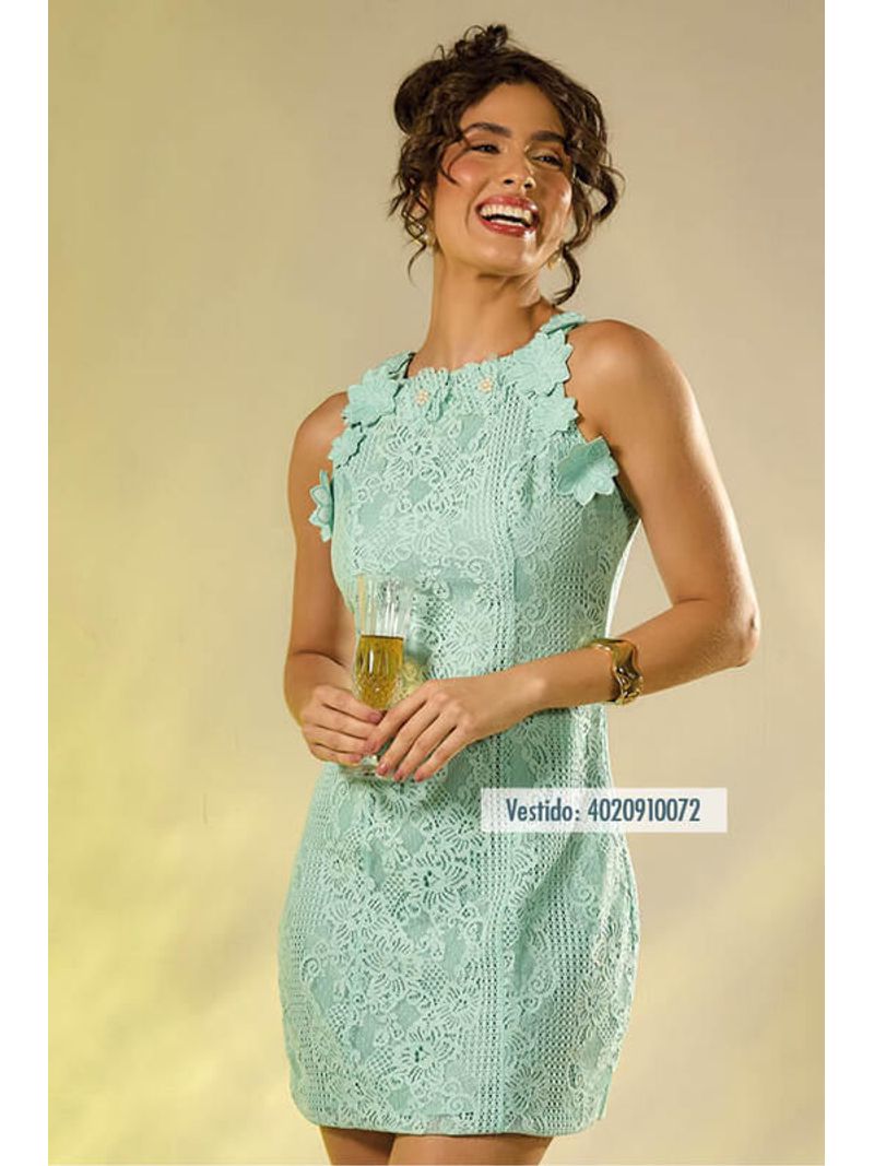 Vestido-Curto-Com-Flores-Cortadas-A-Laser-Verde-38