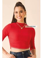 Blusa-Manga-3-4-De-Malha-Vermelho-G