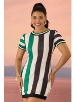 Vestido-Manga-Curta-Com-Detalhes-Bicolor-Verde-P