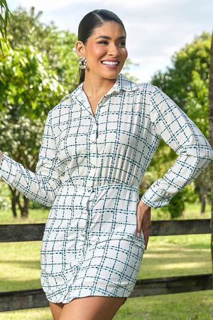 Vestido Chemise Manga Longa