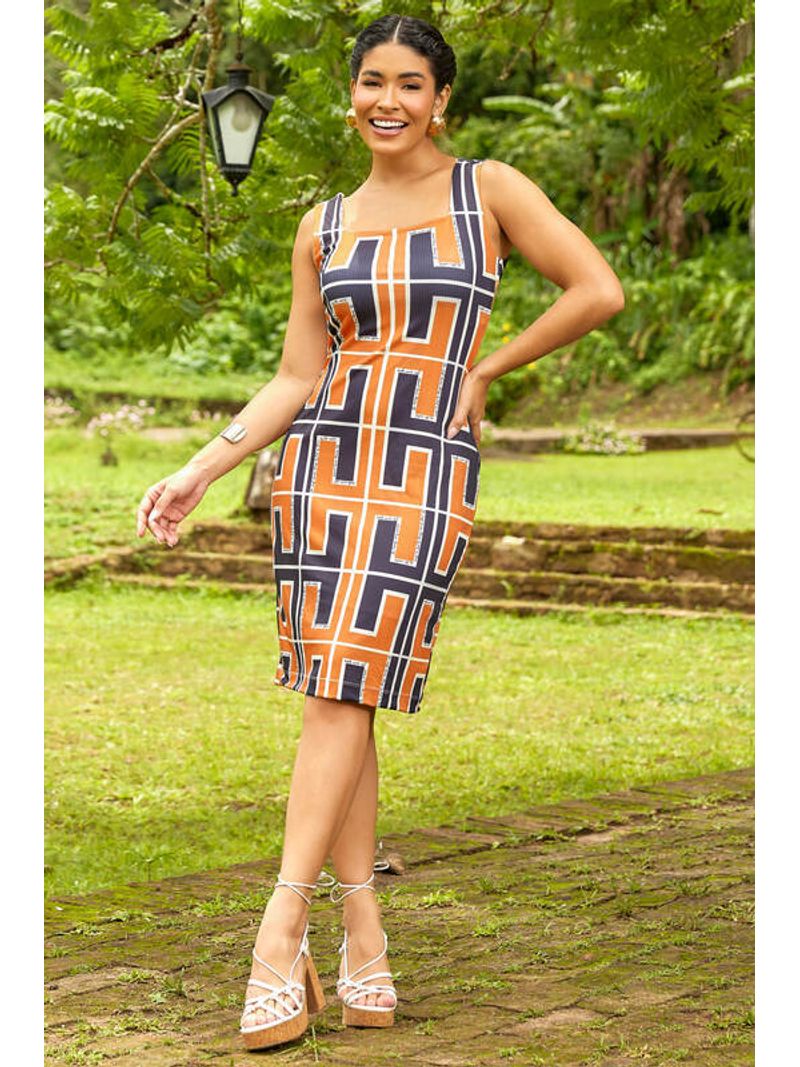 Vestido-Tubinho-C--Manga-Presunto-Estampado-P