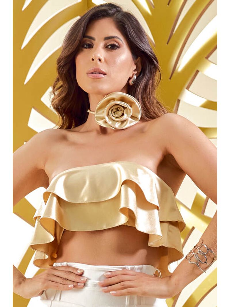 Blusa-Top-Babados-Dourado-Gg