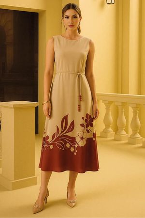 Vestido Midi Com Cinto Diferenciado