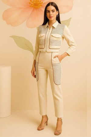Conjunto De Jaqueta Bomber E Calca Com Pespontos