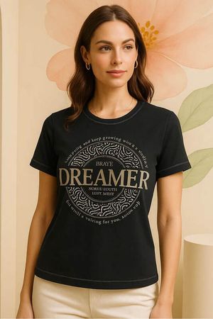 Blusa Tshirt Preta Dreamer Paete