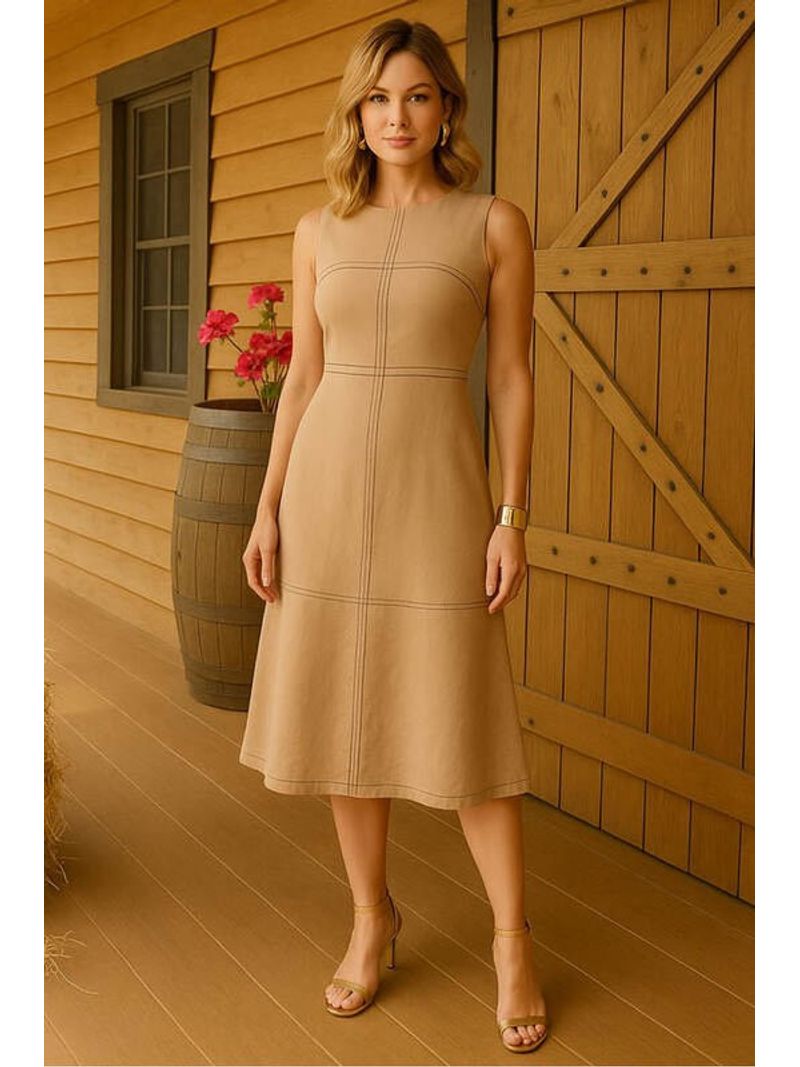 Vestido-Midi-Cavado-Com-Pesponto-Marrom-42