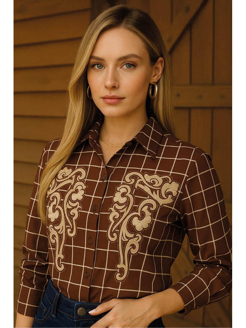 Blusa-Camisa--Ajustada-Com-Mangas-Longas-Preto-42