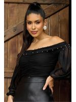 Blusa-Com-Drapeado-E-Aplicacoes-De-Bola-Preto-Pp