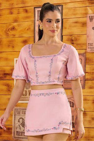 Conjunto Short Saia Assimetrico