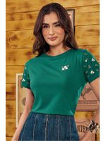 Blusa-Tshirt-Verde-Com-Bordado-Floral-Nas-Mang-Verde-Gg