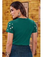 Blusa-Tshirt-Verde-Com-Bordado-Floral-Nas-Mang-Verde-Gg