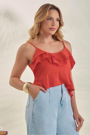 Blusa De Alca Fina Com Babado